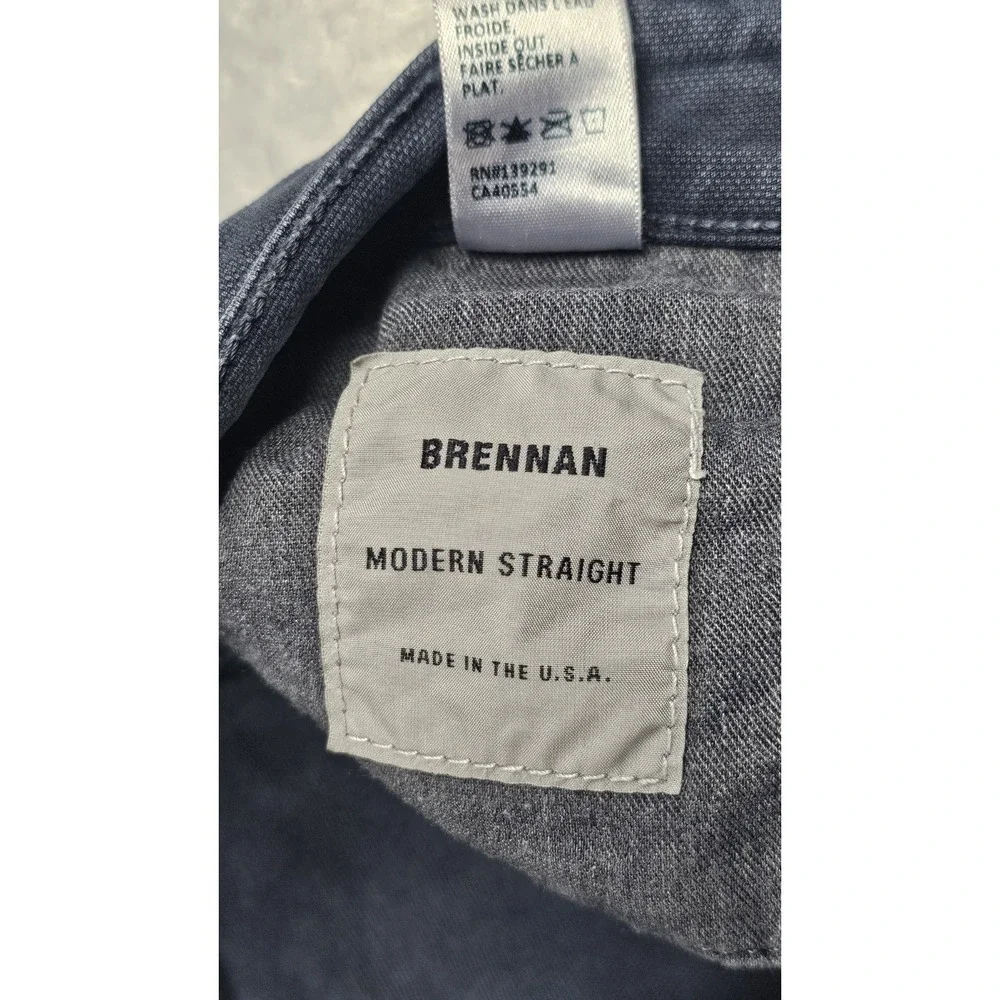 Baldwin Jeans Mens 34x32 Brennan Modern Straight Dark‎ Wash Designer Denim